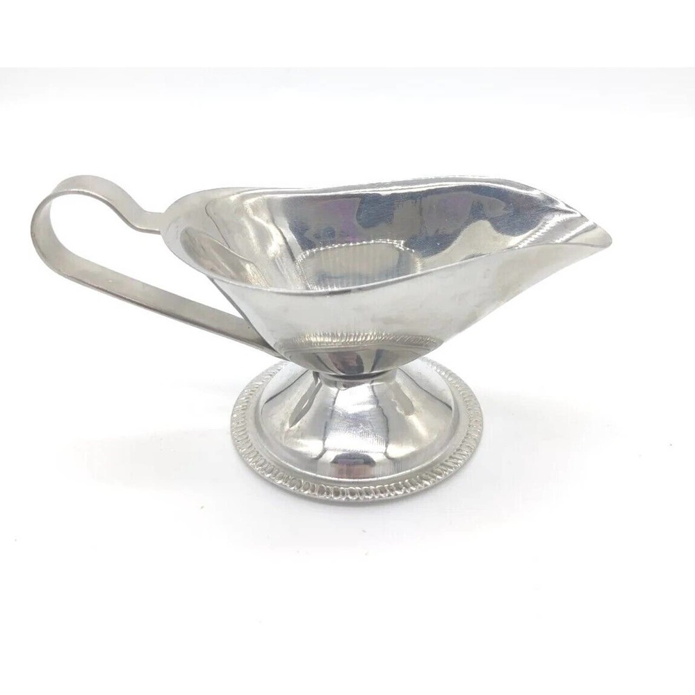 Brandware Stainless Steel Gravy Boat Bowl 18-8 Korea Silver Handle Pour 2.25"